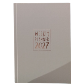 AGENDA 2027 biembi WEEKLY PLANNER cartonata GRIGIO settimanale WEEK un giorno tira l'altro