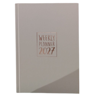 AGENDA 2027 biembi WEEKLY PLANNER cartonata GRIGIO settimanale WEEK un giorno tira l'altro
