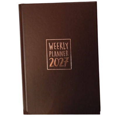 AGENDA 2027 biembi WEEKLY PLANNER cartonata NERO settimanale WEEK un giorno tira l'altro