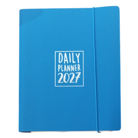 AGENDA 2027 biembi DAILY PLANNER in cuoio BLU giornaliera DAY un giorno tira l'altro