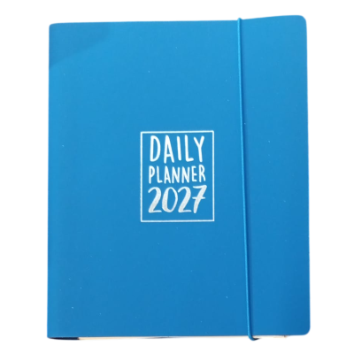 AGENDA 2027 biembi DAILY PLANNER in cuoio BLU giornaliera DAY un giorno tira l'altro