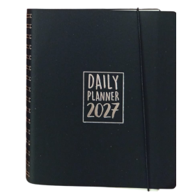 AGENDA 2027 biembi DAILY PLANNER in cuoio NERO giornaliera DAY un giorno tira l'altro