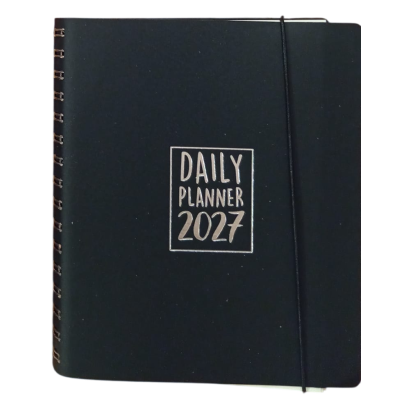 AGENDA 2027 biembi DAILY PLANNER in cuoio NERO giornaliera DAY un giorno tira l'altro