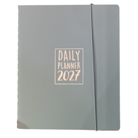 AGENDA 2027 biembi DAILY PLANNER in cuoio GRIGIO giornaliera DAY un giorno tira l'altro