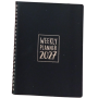 AGENDA 2027 biembi WEEKLY PLANNER in cuoio NERO settimanale WEEK un giorno tira l'altro