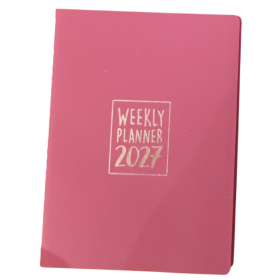 AGENDA 2027 biembi WEEKLY PLANNER in cuoio ROSSO settimanale WEEK un giorno tira l'altro