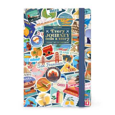 AGENDA 2027 legami TRAVEL STICKERS settimanale WEEK fotografica MEDIUM