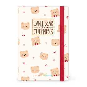 AGENDA 2027 legami TEDDY BEAR CHERRY WHITE settimanale WEEK fotografica MEDIUM