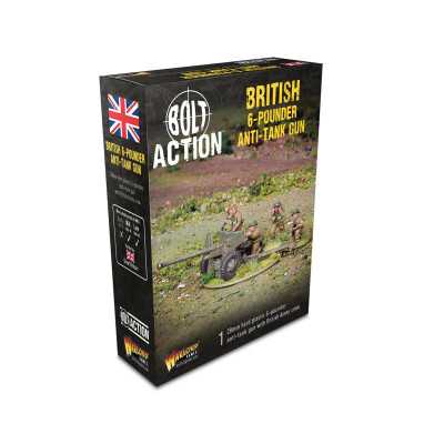 BRITISH 6-POUNDER ANTI-TANK GUN warlord games BOLT ACTION età 14+