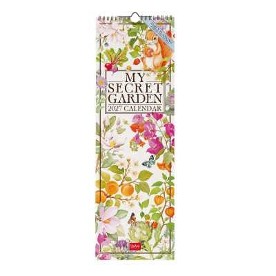CALENDARIO 2027 da parete MY SECRET GARDEN legami VERTICALE cm16x49