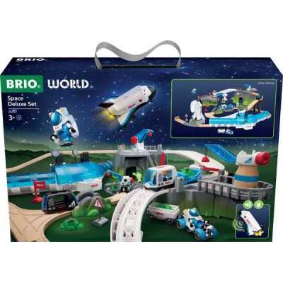 SPACE DELUXE TRAIN SET ferrovia MISSIONE SPAZIALE trenino BRIO world CON RAZZO età 3+