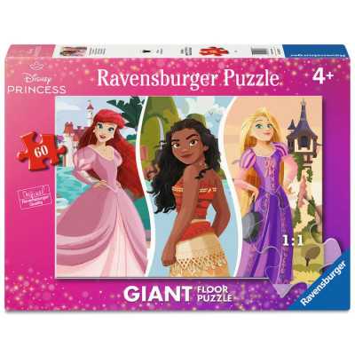 GIANT FLOOR PUZZLE ravensburger DISNEY PRINCESS da 60 pezzi giganti 70 X 50 CM età 4+