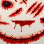 SET DI 10 TATUAGGI TEMPORANEI tattoos HALLOWEEN EDITION realistici LEGAMI viso e corpo