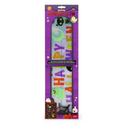 HAPPY HALLOWEEN decorazioni SET DI ADESIVI IN GEL per finestra WINDOW GLOW legami