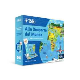 ALLA SCOPERTA DEL MONDO gioco educativo TOLKI pacchetto con penna interattiva e libro ALBI età 5+