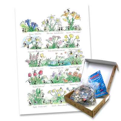 PUZZLE DELLE FORMICHE fabio vettori FLORA ALPINA made in italy 540 PEZZI eco friendly