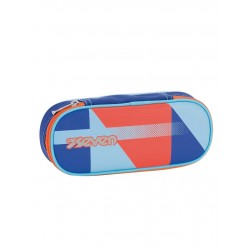 ASTUCCIO Seven ROUND PLUS Psychedelic Boy PORTAPENNE scomparto interno attrezzato BLU porta penne ARANCIONE