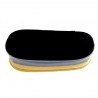 ASTUCCIO ScuolaZoo OVALE Scuola Zoo PORTA PENNE con zip NERO GIALLO TRASPARENTE Gut