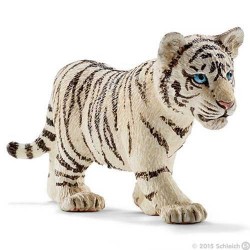 Cucciolo di TIGRE BIANCA animali in resina SCHLEICH miniature 14732 Wild Life WHITE TIGER