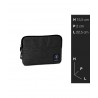 Tablet sleeve SMALL Office INVICTA tinta unita NERO tasca zip CUSTODIA busta IPAD