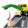 CARICO LEGNAME lumber loading set BRIO world TAGLIO LEGNA ferrovia TRENO trenino 33789 SEGHERIA età 3+