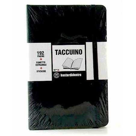 TACCUINO notebook POCKET tascabile BASTARDIDENTRO pagine a righe NERO + fumetto estraibile + stickers BASTARDI DENTRO