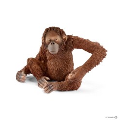 ORANGOTANGO FEMMINA animali in resina SCHLEICH Wild Life 14775 ORANGUTAN FEMALE braccio orientabile