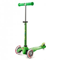 MONOPATTINO Mini Micro DELUXE mono pattino VERDE originale 3 RUOTE TRASPARENTI età 2+