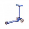 MONOPATTINO Mini Micro DELUXE mono pattino BLU originale 3 RUOTE TRASPARENTI età 2+