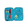 ASTUCCIO 3 ZIP triplo scomparto SJ GANG accessoriato 2017 Seven BOY materiale per la scuola GIALLO
