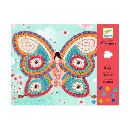 Mosaici in carta e spugna FARFALLE Djeco DJ08898 kit creativo da 7 anni