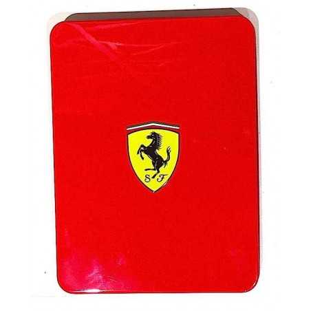 PENNA + TACCUINO Scuderia Ferrari BIRO E CUSTODIA IN METALLO panini ROSSO latta