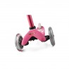 MONOPATTINO Mini Micro DELUXE mono pattino ROSA originale 3 RUOTE TRASPARENTI età 2+