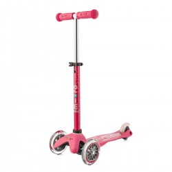 MONOPATTINO Mini Micro DELUXE mono pattino ROSA originale 3 RUOTE TRASPARENTI età 2+