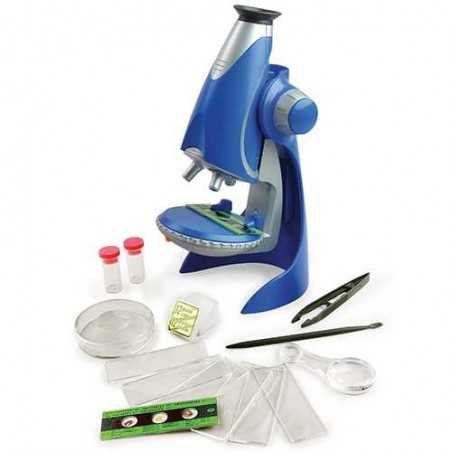 PRIMO MICROSCOPIO set con 3 ingrandimenti EDU-TOYS illuminazione a led per bambini da 8 anni