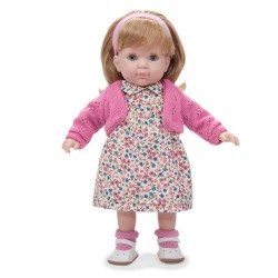 BAMBOLA con vestito a FIORI ROSA Carla BEBE' 36 cm BERENGUER Boutique DOLL bambolotto MADE IN SPAIN età 3+