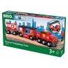 TRENO DEI POMPIERI in legno treni BRIO trenino 33844 ferrovia Fire train