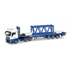 MAN TGX XLX SEMITRAILER GIRDER MAST 6M WASEL KRANE Herpa 304696 Auto Trucks Camion scala 1:87 model
