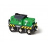 LOCOMOTIVA TRENO MERCI trenino BRIO WORLD treni in legno 33214 a batteria FREIGHT BATTERY ENGINE età 3+