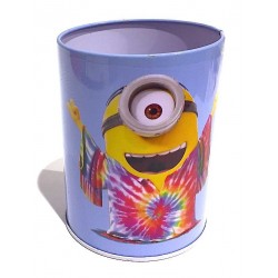 SCATOLA PORTA PENNE IN LATTA Gut MINIONS azzurro PEN HOLDER light blue