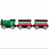 TRENO PASSEGGERI D'EPOCA in legno HAPE trenino E3719 magnetico 2 VAGONI E LOCOMOTIVA età 3+