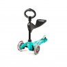 MONOPATTINO Mini Micro DELUXE mono pattino AQUA originale 3 RUOTE TRASPARENTI età 2+