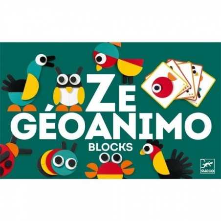 Costruzioni ZE GEOANIMO BLOCKS in legno DJECO con suggerimenti DJ06432 età 3+