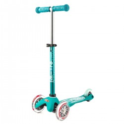 MONOPATTINO Mini Micro DELUXE mono pattino AQUA originale 3 RUOTE TRASPARENTI età 2+