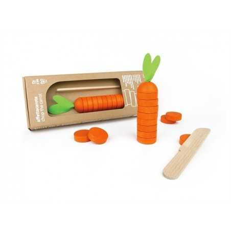 AFFETTACAROTA gioco in legno MILANIWOOD 100% made in Italy CAROTA coltello ABILITA' età 5+