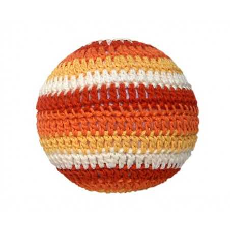 PALLA MORBIDA ARANCIONE rattle ball XXL all'uncinetto FATTA A MANO a barcellona APUNT handmade DA 0 MESI +