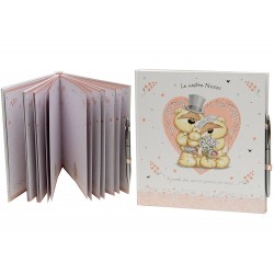 ALBUM PORTA FOTO MATRIMONIO ricordi Nozze Fizzy Moon cm 21,5x22 con penna