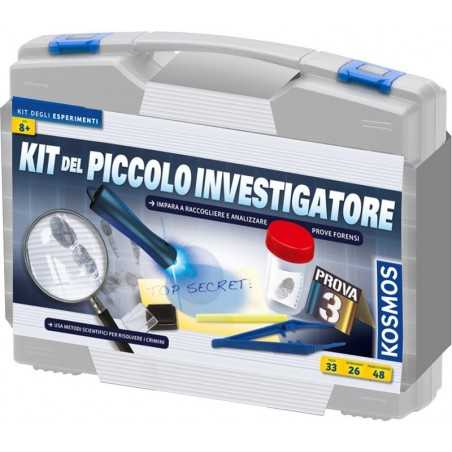 KIT DEL PICCOLO INVESTIGATORE valigetta KOSMOS set RACCOGLI PROVE risolvi crimini 26 ESPERIMENTI età 8+