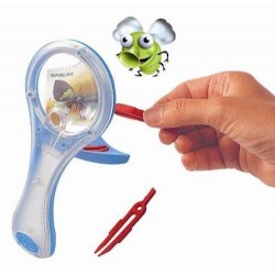 MEGA LENTE D'INGRANDIMENTO ingranditore MEGALENS osservare insetti e piccoli oggetti NAVIR con pinzetta 4+