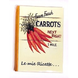 RICETTARIO stampato CAROTE album CARTASTELLA 18 x 25 cm FATTO A MANO carta IN ITALIA hand made